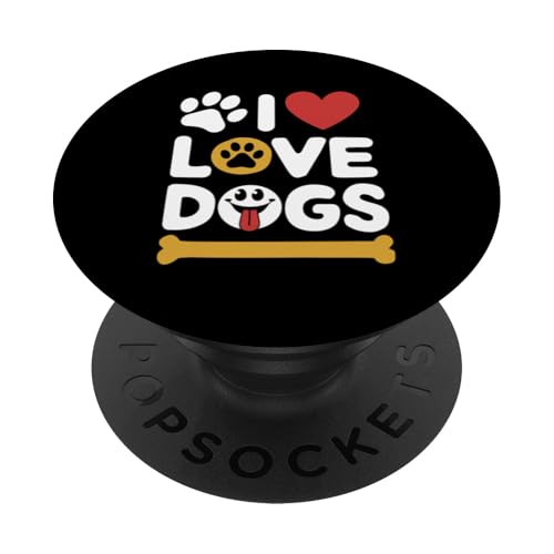 I Love Dogs Paw Heart - Diseño de canino PopSockets PopGrip Adhesivo