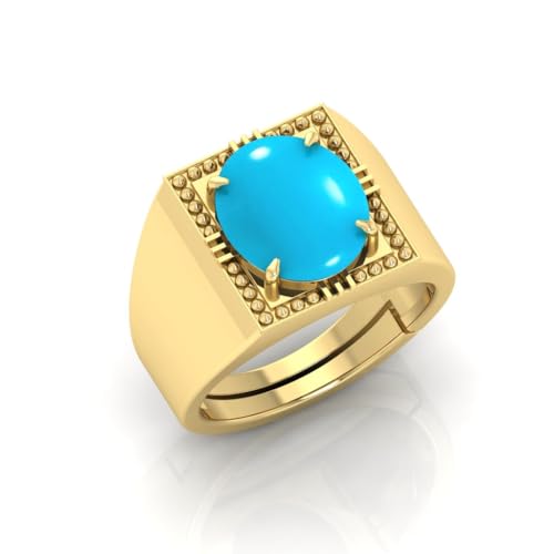 Bague turquoise Firoja en argent sterling taille S, le cadeau ajustable parfait pour homme et femme