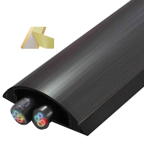 Goulotte demi-ronde cache-câble aluminium autocollante sol