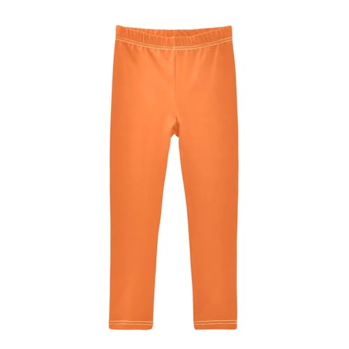 Leggings for Girls Neon Orange Solid Color Dance Tights Trousers Yoga Leggings Pants Stretchy Leggings, 4T