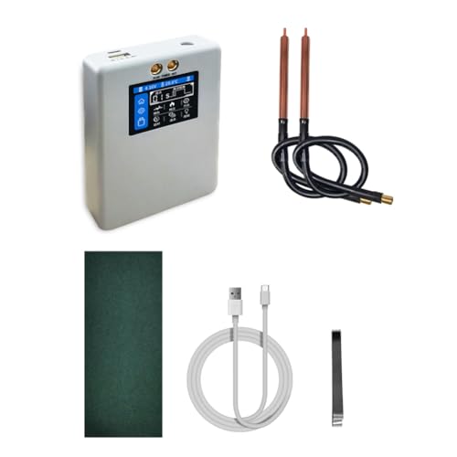 Booso Soldador por Puntos PortáTil con Pantalla A Color de 2 Pulgadas, 80 Engranajes, MáQuina de Soldadura por Puntos de Carga RáPida Ajustable de 2,4 A para BateríA 18650