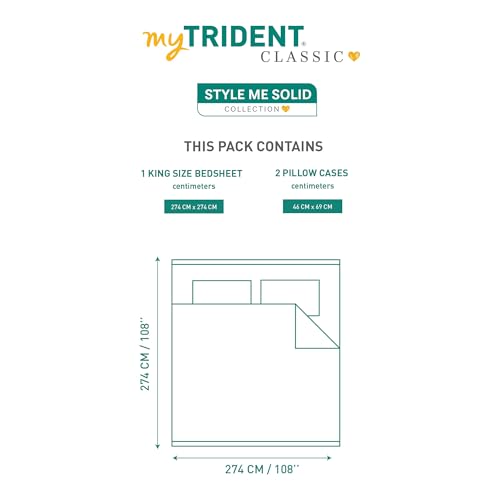 Image of MYTRIDENT Bedsheet for Double Bed, Classic King Size Bedsheet with 2 Pillow Covers, 210TC, 100% Cotton Bedsheet - Pearled Ivory