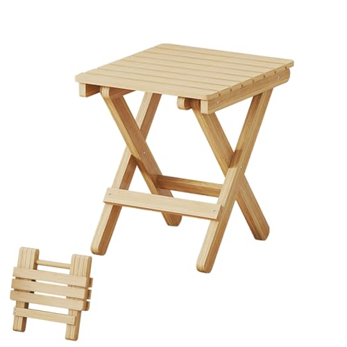 Taburete plegable de madera compacto, perfecto para senderismo y excursiones 7