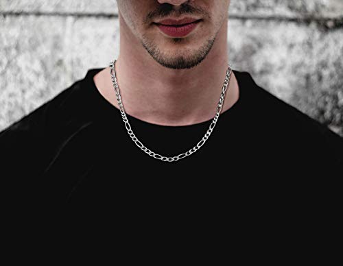 Savlano 925 Sterling Silver 5.5mm Italian Solid Figaro Link Chain Necklace Comes With a Gift Box for Men & Women - Made in Italy4