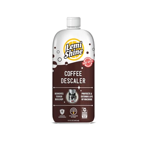 Image of Lemi Shine Coffee Descaler - Made with Food-Grade Citric Acid - 15 oz | Removes Tough Buildup - Food-Grade Citric Acid Coffee Maker Cleaner for Nespresso, Keurig, and More
