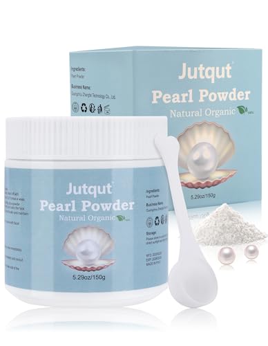 Jutqut Freshwater Pearl Powder Organic, 150g 100% Natural Pearl Powder, DIY Skincare —DIY Antioxidant, Deep Cleansing, Pore-Shrinking, Anti-Aging Mask