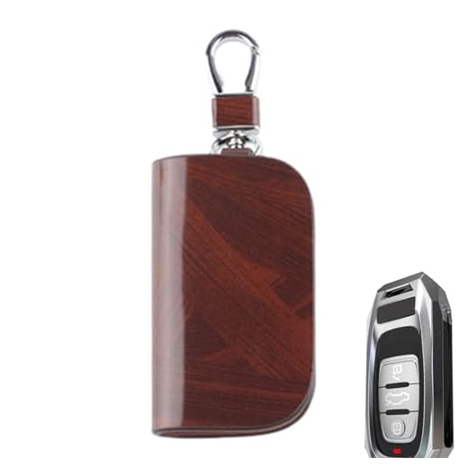 Chaveiro com zíper para chave de carro | Capa com zíper para chaves remotas de carro | Chaveiro remoto automotivo | Estojo com zíper para chave de carro, zíper, Marrom, Refer to