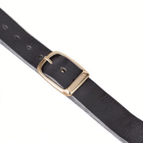 Men's Vintage Copper Pin Buckle Belt Top Layer Cowhide Thickening Long Size Genuine Leather Belt Gift2