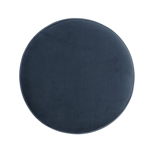 HomePop Organic Shape Ottoman (No Lid, Seat Only) | HomePop Home Décor | Round Pouf Foot Rest – Blue Velvet by HomePop - Image 6