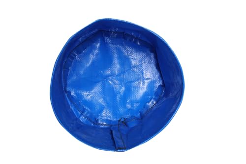 Image of Bio Blooms Round HDPE Plant Grow Bag for Terrace & Kitchen Gardening | Pack of 5 | 9x9 | 350 GSM Heavy Duty Outdoor Grow Bag | Durable Planter for Vegetables, Flowers & Plants | Blue