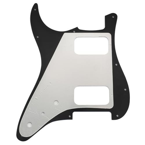 Musiclily Pro 11 Holes ST HH Guitar Pickguard with Round Corner Uncovered Humbucker 2-Pot Mini Switch Layout for Fender Squier Strat Style Electric Guitar - Image 3