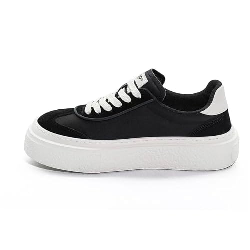 Men's Stylish Platform Sneakers Lace Up Casual Shoes with Thick Comfortable Rubber Soles for Walking Skateboarding
