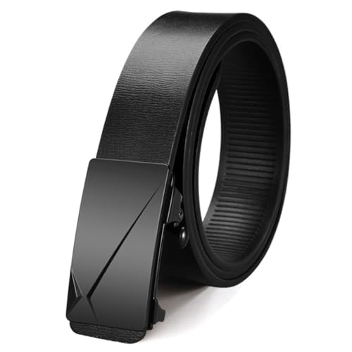 JSEIAJB Toothless Automatic Buckle Belt for Men's Leather Casual Business Belt and Belt(120cm)