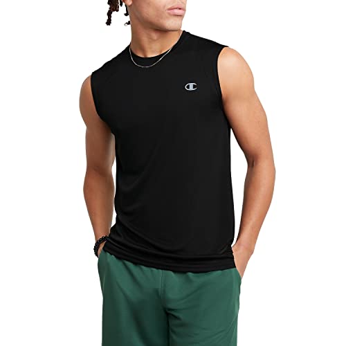 Champion Double Dry, Men’s Sleeveless Tee, Muscle Tank (Reg. Or Big & Tall), Black, Medium #TOP9