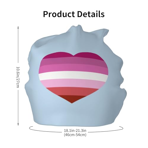 Lesbian Pride Heart Children Hip Hop Knitted Hat Kids Elastic Leisure Knit Cap Warm Sleep Beanies Black2