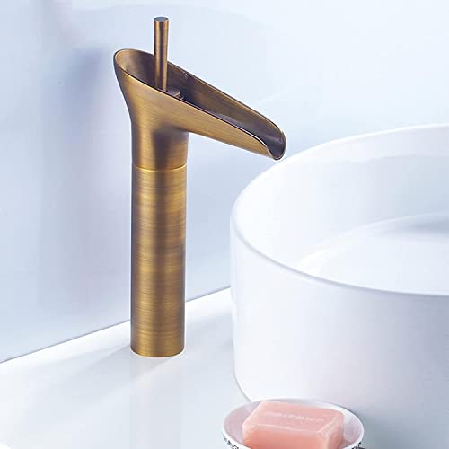 Robinet de lavabo cascade rétro avec mitigeur monocommande laiton robuste - 2