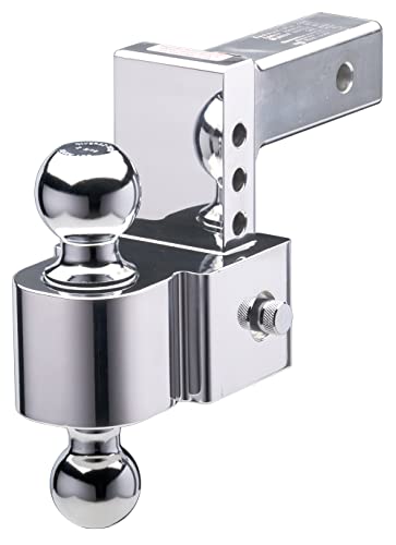 Fastway Flash 42-00-2400 E Series Adjustable Aluminum Ball Mount with 4 Inch Drop, 2 Inch Shank, and Chrome Plated Balls