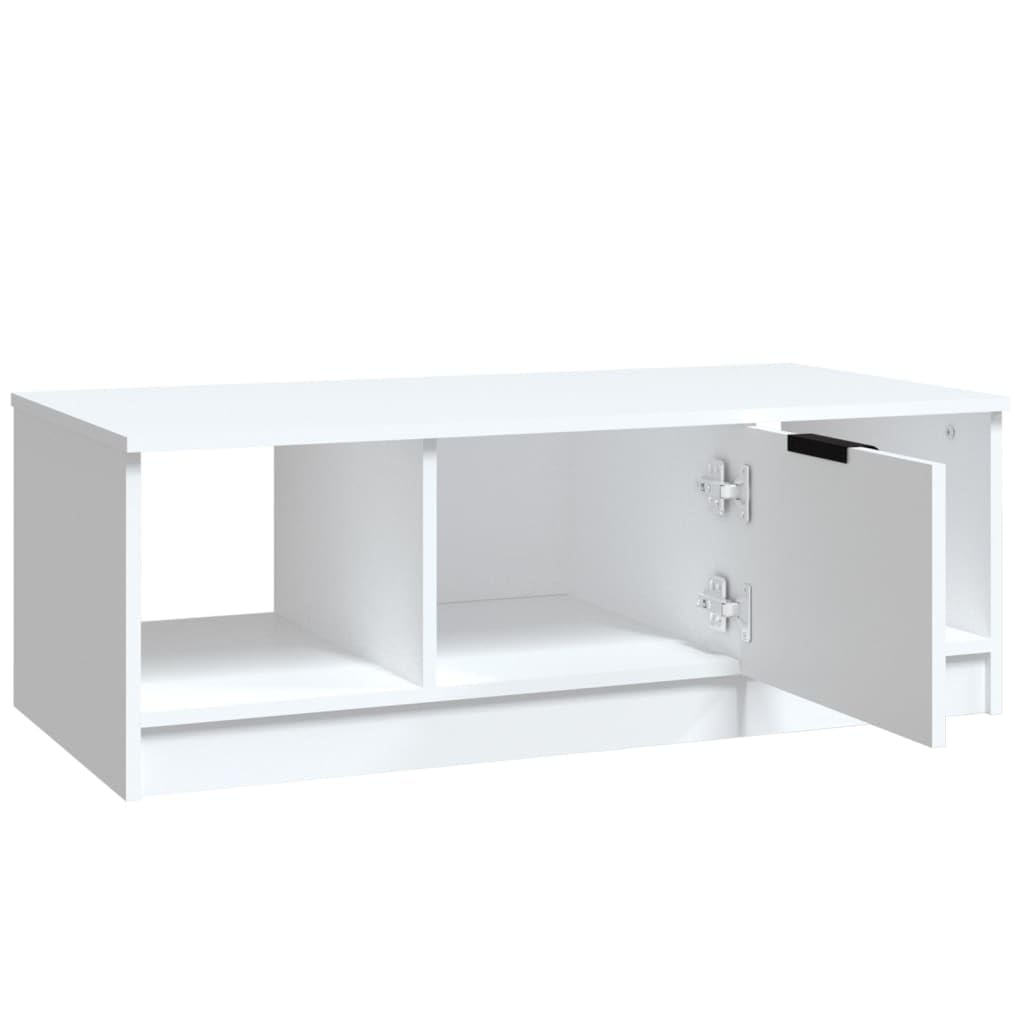 vidaXL Stolik kawowy, biały 102x50x36 cm, materiał drewnopochodny, stolik do salonu, stolik przed kanapę, stolik na telefon, stoliki do salonu