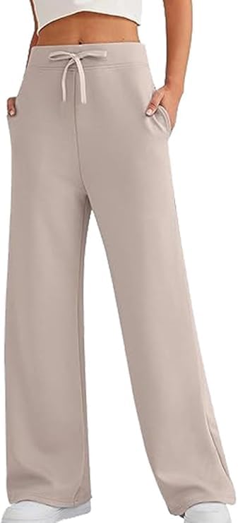 SHEKINI Pantalones deportivos para mujer, pantalones de entrenamiento de verano con bolsillos, pantalones de chándal de pierna recta, pantalones deportivos de cintura alta, pantalones deportivos de