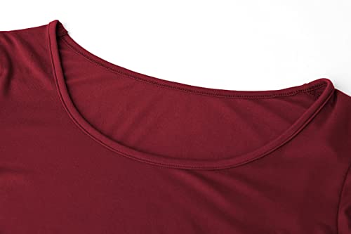 Kindcall Lightweight Basic Yoga Crop Tops Slim Fit Long Sleeve Workout Shirts For Women (Red,Large) #TOP2