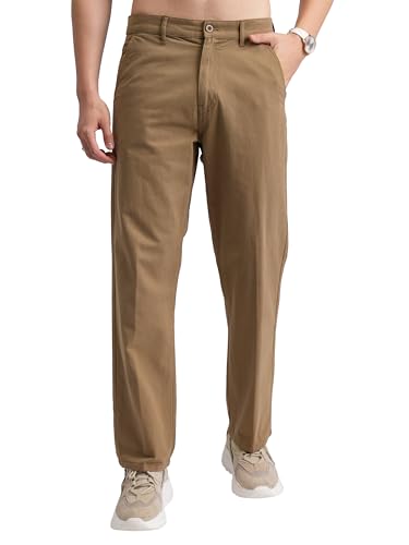 Image of Highlander Men's Ankle-Length Straight Fit Trousers | Modern Style & Comfort | Perfect for Casual & Formal Wear | Trouser for Men | Men Trousers | Trousers for Man | Pants for Man