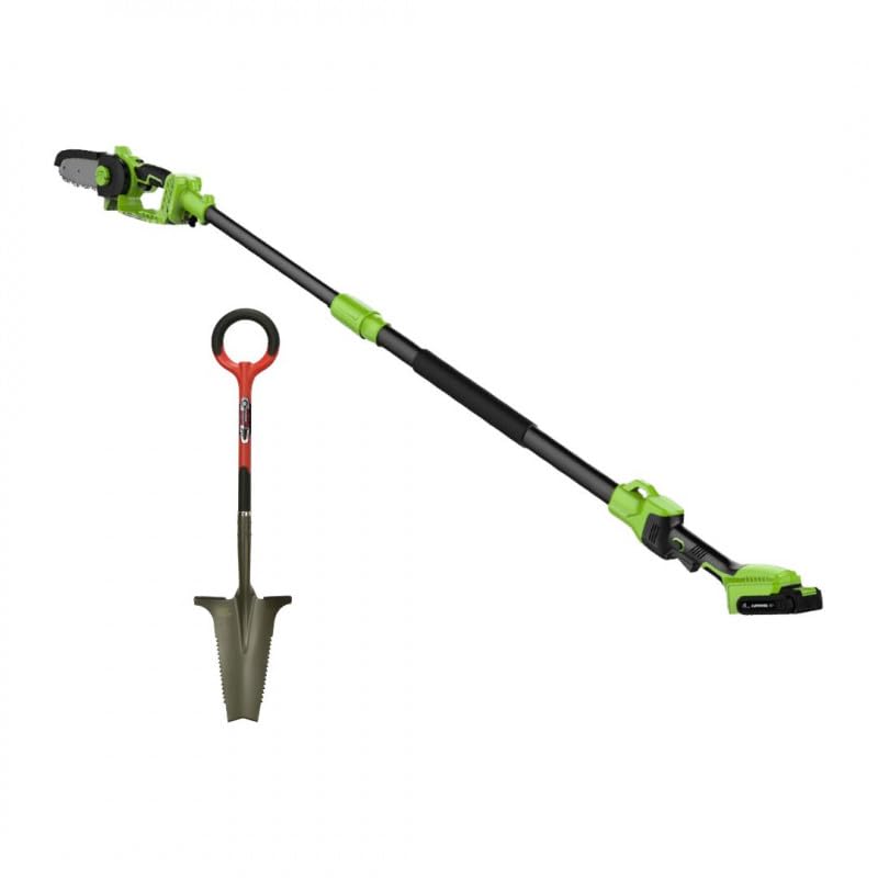 PACK tronçonneuse 2en1 + RootSlayer - VENTEO - Tronçonneuse électrique - Manche télescopique - Outils multifonctions jardin