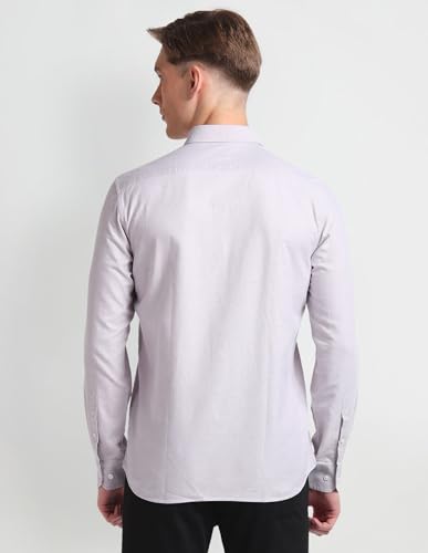 Image of Arrow Solid Slim Fit Mens Casual Shirts - 100% Cotton, Breathable & Comfortable, Full Sleeves Shirt for Men