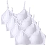 4 Pack Girls Sports Bra Training Bras Underwear with Fixed Bust Pad and Adjustable Strap Teenage Girls Crop Top for Kids 10-12 Years
