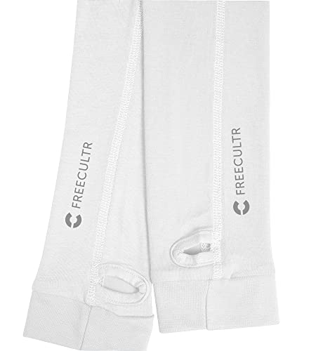 Image of Freecultr Women Breathable Bamboo Cotton Antibacterial Arm Sleeves with Built-in Gloves | Soft, Sweat-Wicking & Skin-Friendly