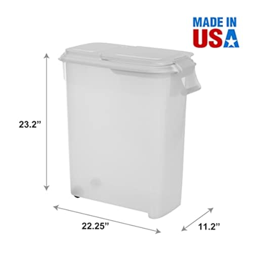 Buddeez Airtight Pet Food Storage Container - 50 QT Capacity Dog Food Storage Container, Cat Food Container, Bird Seed Storage Container, Rolling Storage Bin, Air Tight with White Lid - Thumbnail 4