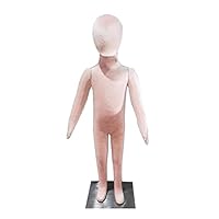 OWOHYG Small Sewing Mannequin 1 2 3 4 5 6 8 10 12 14 Years Old Kids Full Body Dress Form Manikin for Sewing Clothes Pinnable Child Mannequin with Metal Base,Gold-14 Years Old (Pink 2 years old)