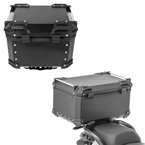 Valise moto alu 55L noire top case arrière rigide pour BMW R1200GS Adventure et Suzuki V-Strom
