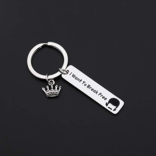 CENWA I Want to Break Free Keychain Queen Inspirational Gift for Fans4