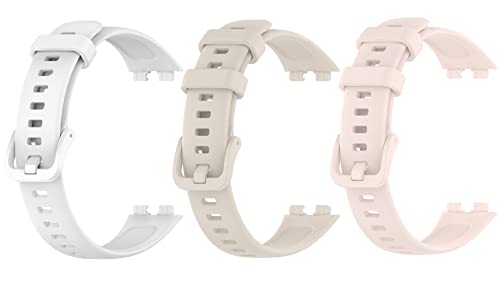 [SHEAWA] for Huawei Band 10/9/8 �o���h �x���g 3�_�Z�b�g �����o���h �V���R�� �����x���g �A�N�Z�T���[ (�z���C�g+�A�C�{���[+���C�g�s���N)