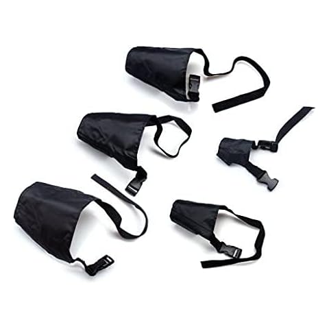 ewinever 5Pcs/Set Adjustable Breathable Safety Small Medium Large Extra Dog Muzzles for Anti-Biting Anti-Barking Anti-Chewing Safety Protection(Black) Cover