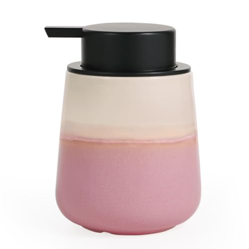 Autumnlife Seifenspender Keramik Spülmittelspender Rosa, 350ml...