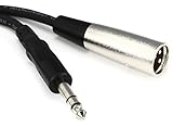 Hosa STX-110M, Balanced Interconnect, 1/4 in TRS to XLR3M, 10 ft