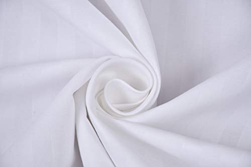 Image of Blue Strip Polycotton Bedsheet, Double 90x100 (White) | Hotel Quality | Soft, Breathable & Colourfast | Wrinkle Resistant | Machine Washable | Pillow Covers Included