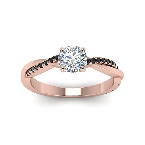 Image of 55Carat Choose Your Gemstone 18k Rose Gold Plated Infinity Twist Ring Crystal Round Shape Side Stone Wedding Valentine Wear Promise Ring with Pave Setting for Women Size US 4 to 12
