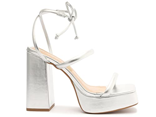 Sandália Prateado My Shoes, Prata, 37