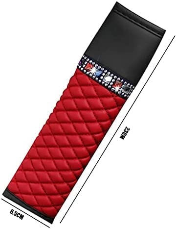 Almohadillas para cinturón de Seguridad de Coche, Protector de cinturón de Seguridad Suave y cómodo, Fundas para Correa de Hombro, Piel con Diamantes de imitación, Transpirable, para cinturón de seg