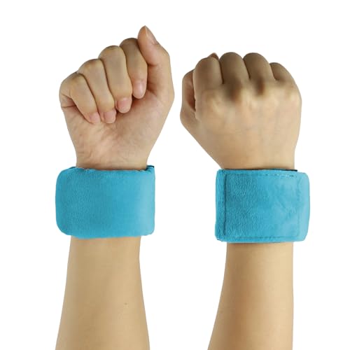 Sensory Weighted Bracelets Breathable Weighted Focus Bracelets (2 Pack) - Adjustable Sensory Wristbands for Enhanced Concentration & Comfort (Blue)