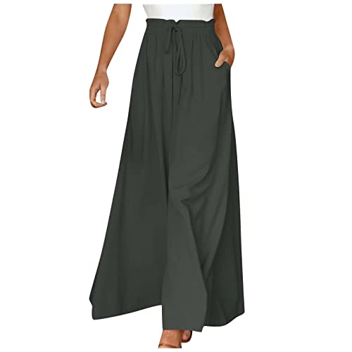 Wide Leg Pants For Women My Orders Placed Recently By Me High Waisted Pants For Women 2023 Business Vacation Spring Bohemian Clothes For Women Cover Up High Waisted Beach Pants(C Dark Gray,Small) #TOP4