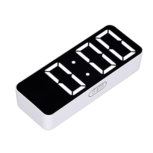 Relógio digital, estilo simples relógio digital branco grande fonte plana relógio de mesa interior f