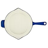 Sartén de hierro fundido esmaltado Lava de 11 pulgadas, serie Grill Pan Edition con boquillas de vertido (naranja)