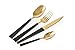 Villa d’Este Home Tivoli Gold Set 24 Posate Manico Nero, Acciaio