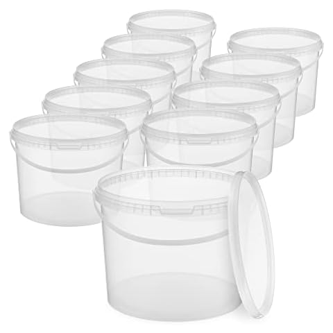 BenBow Eimer mit Deckel 10x 10l transparent - lebensmittelecht Cover
