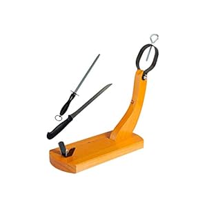 Loubren Ham-01 Set Hamklem + Roestvrij Hammes + Stalen Puntenslijper, Gelakte Honingkleur