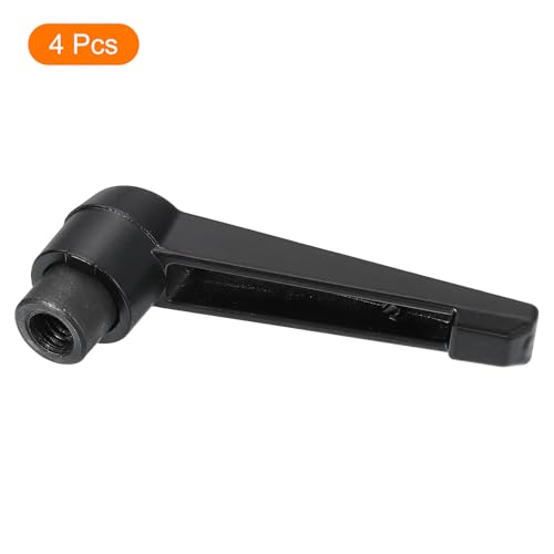 Miniatura 3 de Quarkzman 4pcs M8 Perillas Ajustables De Mango Roscado Hembra Botón De Empuje Trinquete De Liberación Rápida Para Maquinaria De Torno, Negro