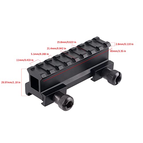 FOCUHUNTER Tactical Scope Riser Base Mount D0015 Aluminum Alloy 21mm Adapter Bracket for Picatinny Weaver Rail Riser Mount - Image 2